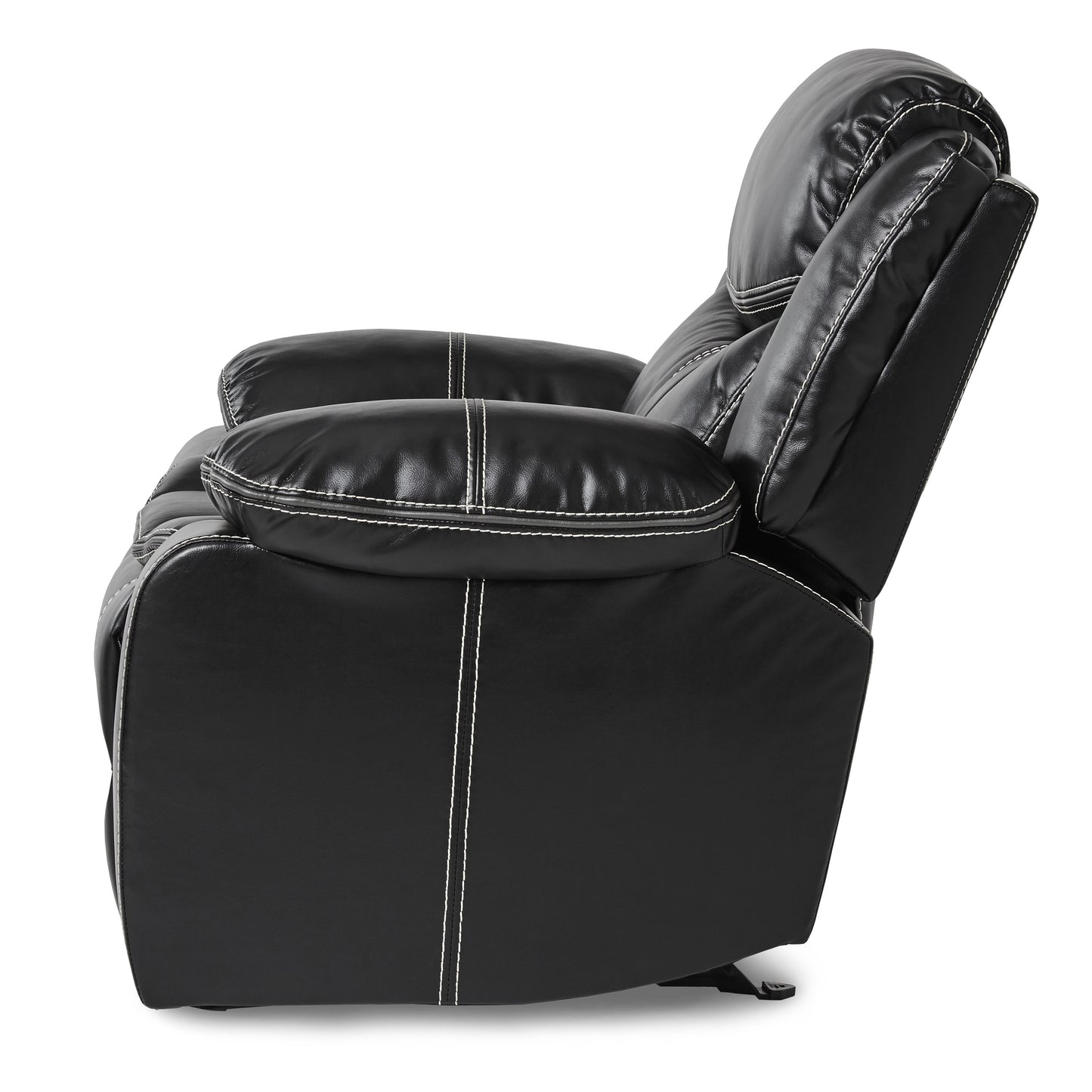 Homelegance Bastrop Glider Recliner Chair in Black Faux Leather 8230BLK-1