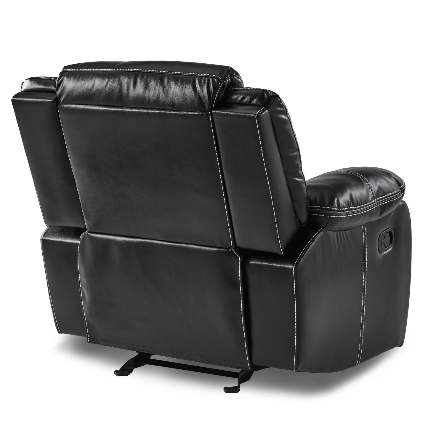Homelegance Bastrop Glider Recliner Chair in Black Faux Leather 8230BLK-1