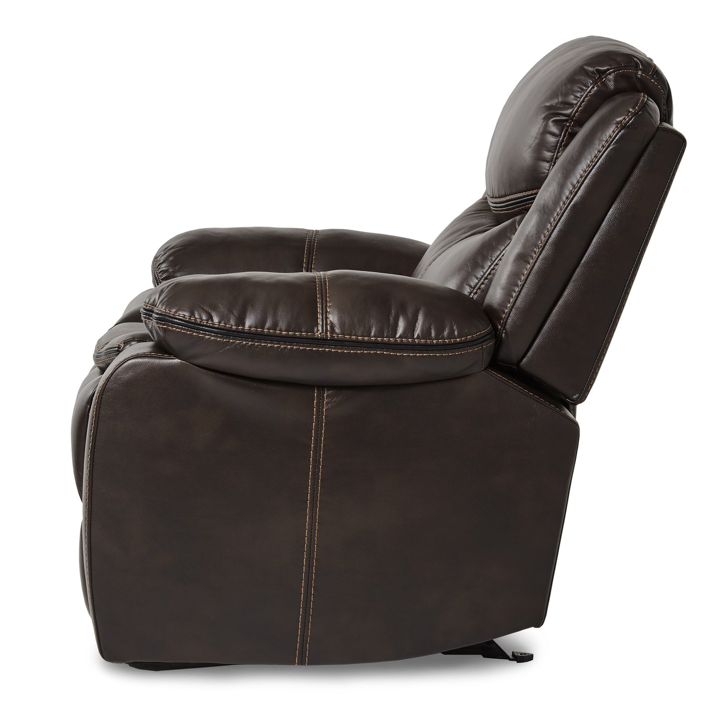 Homelegance Bastrop Glider Recliner in Premium Brown Faux Leather 8230BRW-1