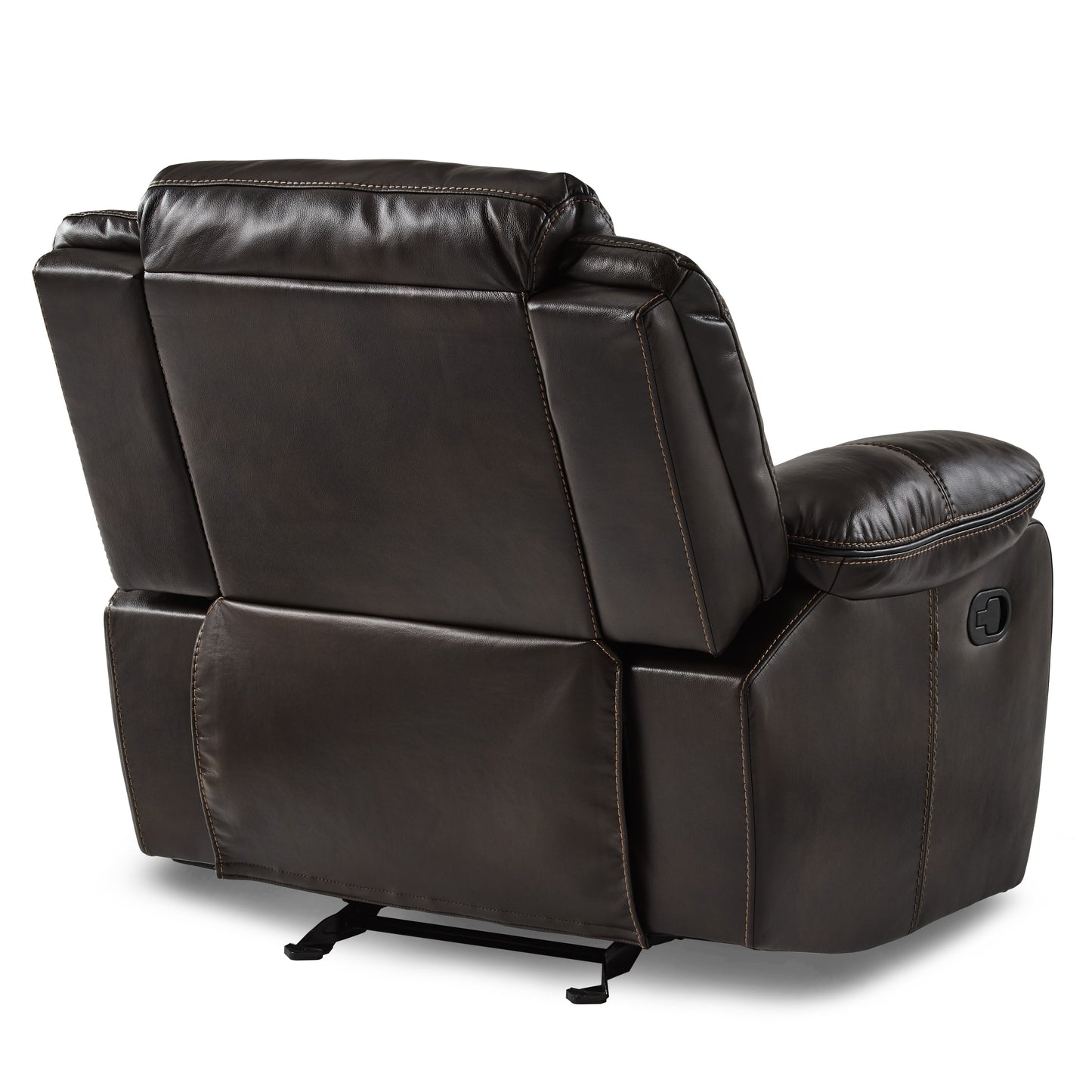Homelegance Bastrop Glider Recliner in Premium Brown Faux Leather 8230BRW-1