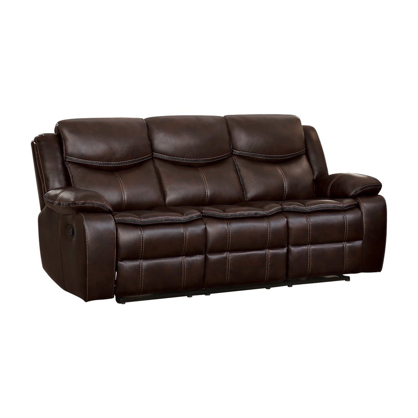 Homelegance Bastrop Sectional Sofa in Rich Brown Faux Leather 8230BRW-3