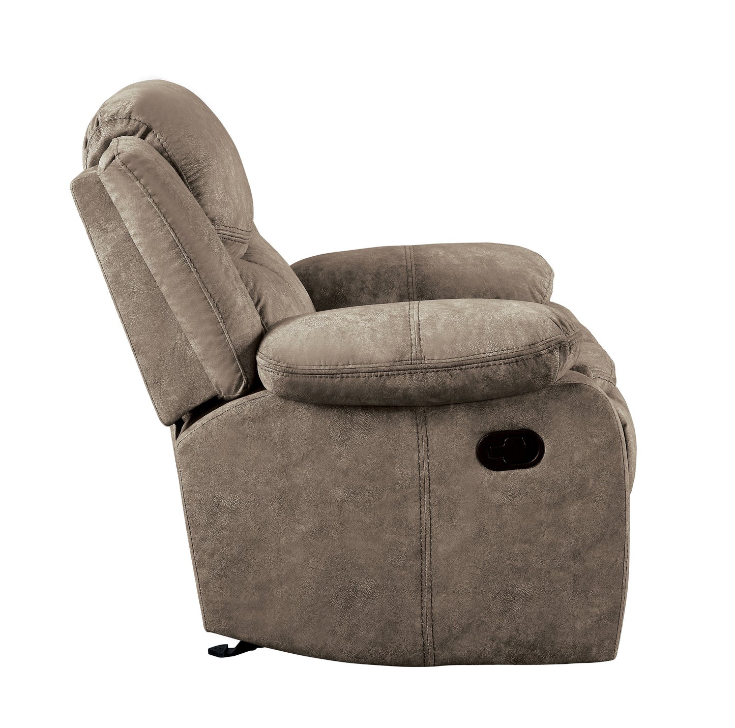 Homelegance Bastrop Glider Recliner Chair in Brown Polished Microfiber 8230FBR-1
