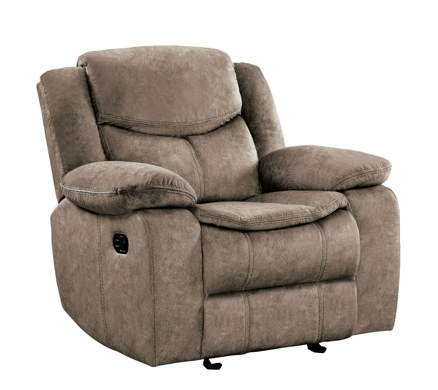 Homelegance Bastrop Glider Recliner Chair in Brown Polished Microfiber 8230FBR-1