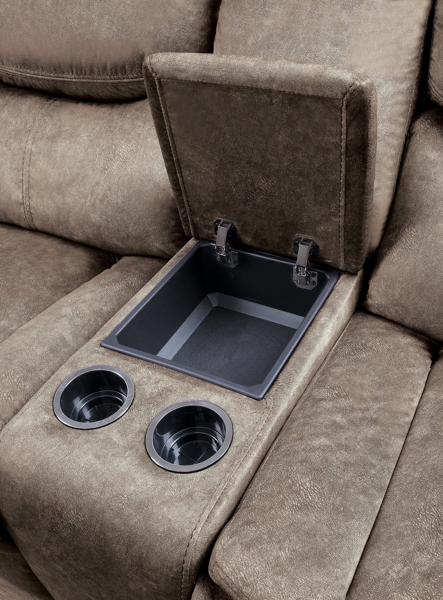 Homelegance Bastrop Brown Glider Reclining Loveseat with Center Console 8230FBR-2
