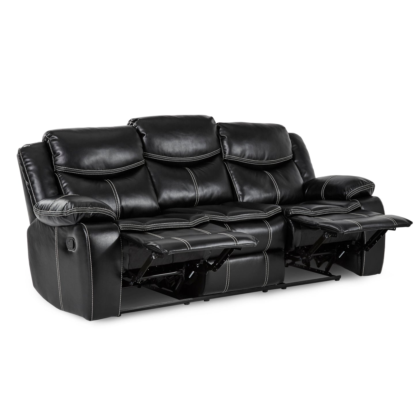 Homelegance Bastrop Black Double Reclining Sectional Sofa 8230BLK-3