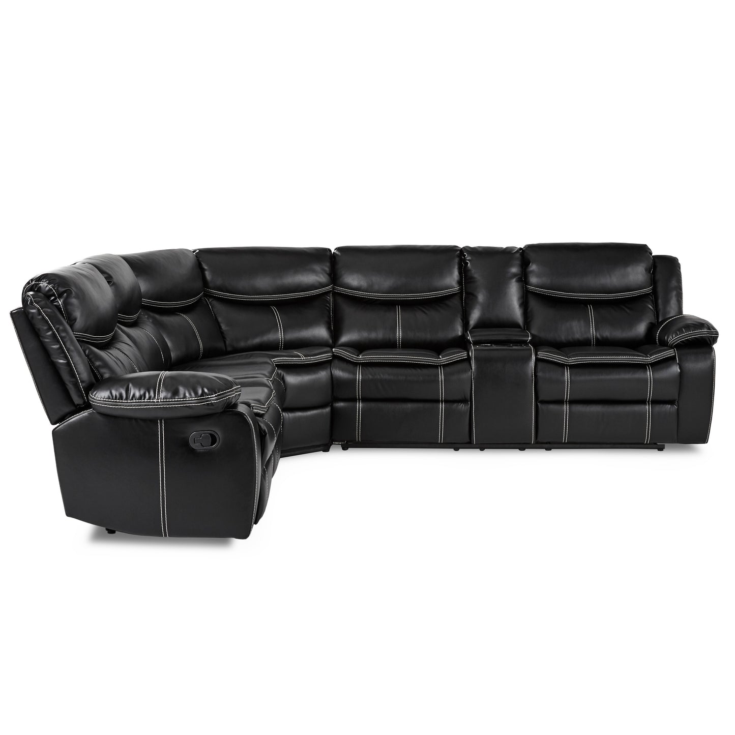 Homelegance Bastrop Sectional Sofa in Black 8230BLK-SC