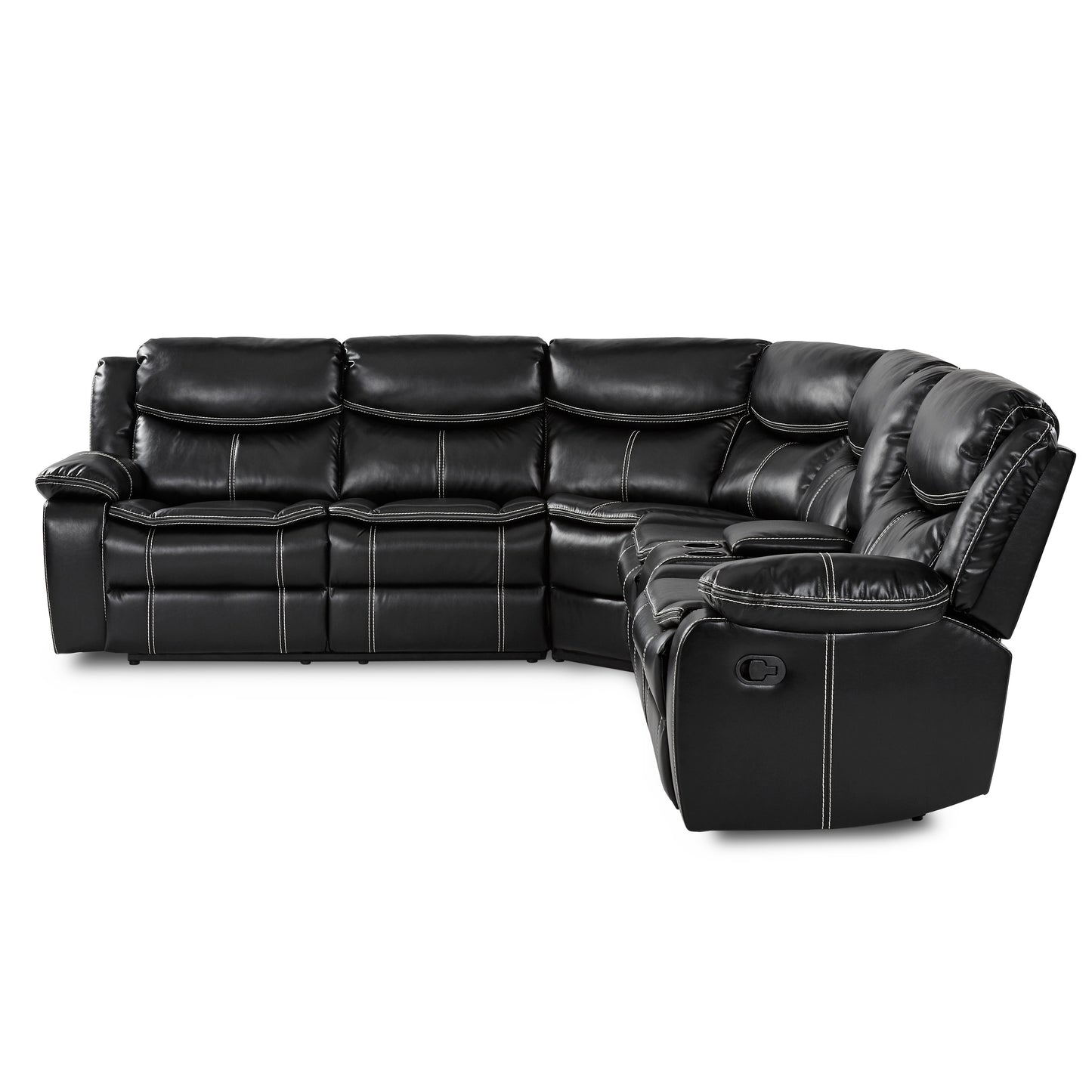 Homelegance Bastrop Sectional Sofa in Black 8230BLK-SC