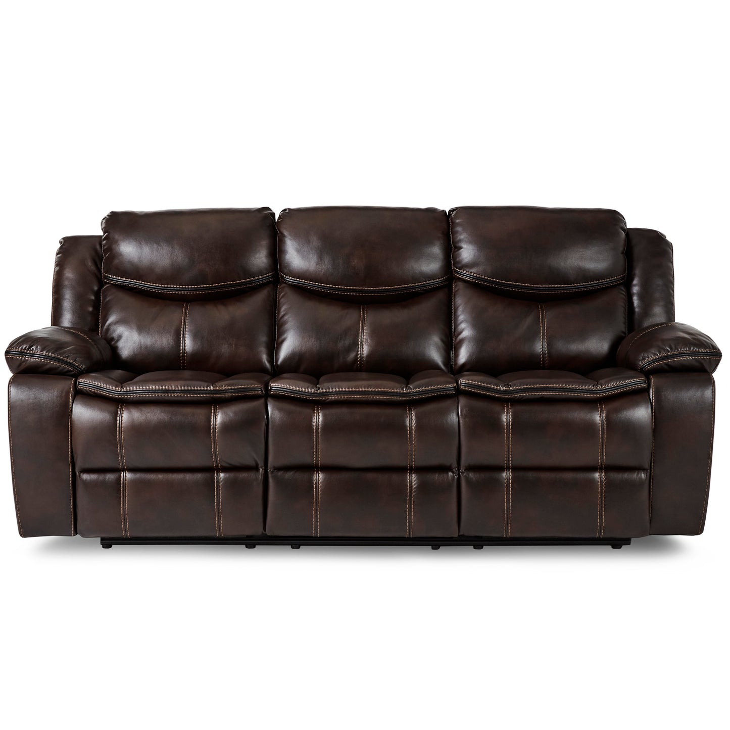 Homelegance Bastrop Sectional Sofa in Rich Brown Faux Leather 8230BRW-3