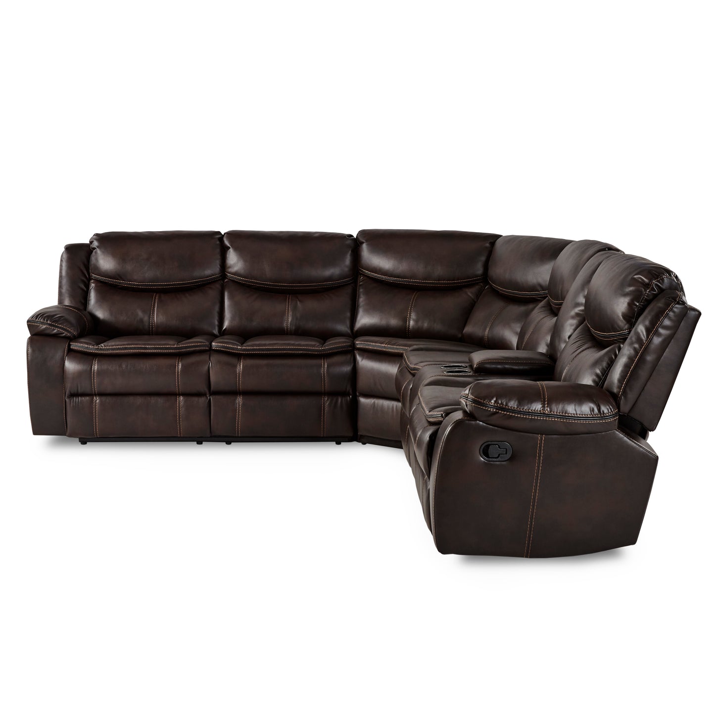 Homelegance Bastrop Sectional Sofa in Brown 8230BRW-SC