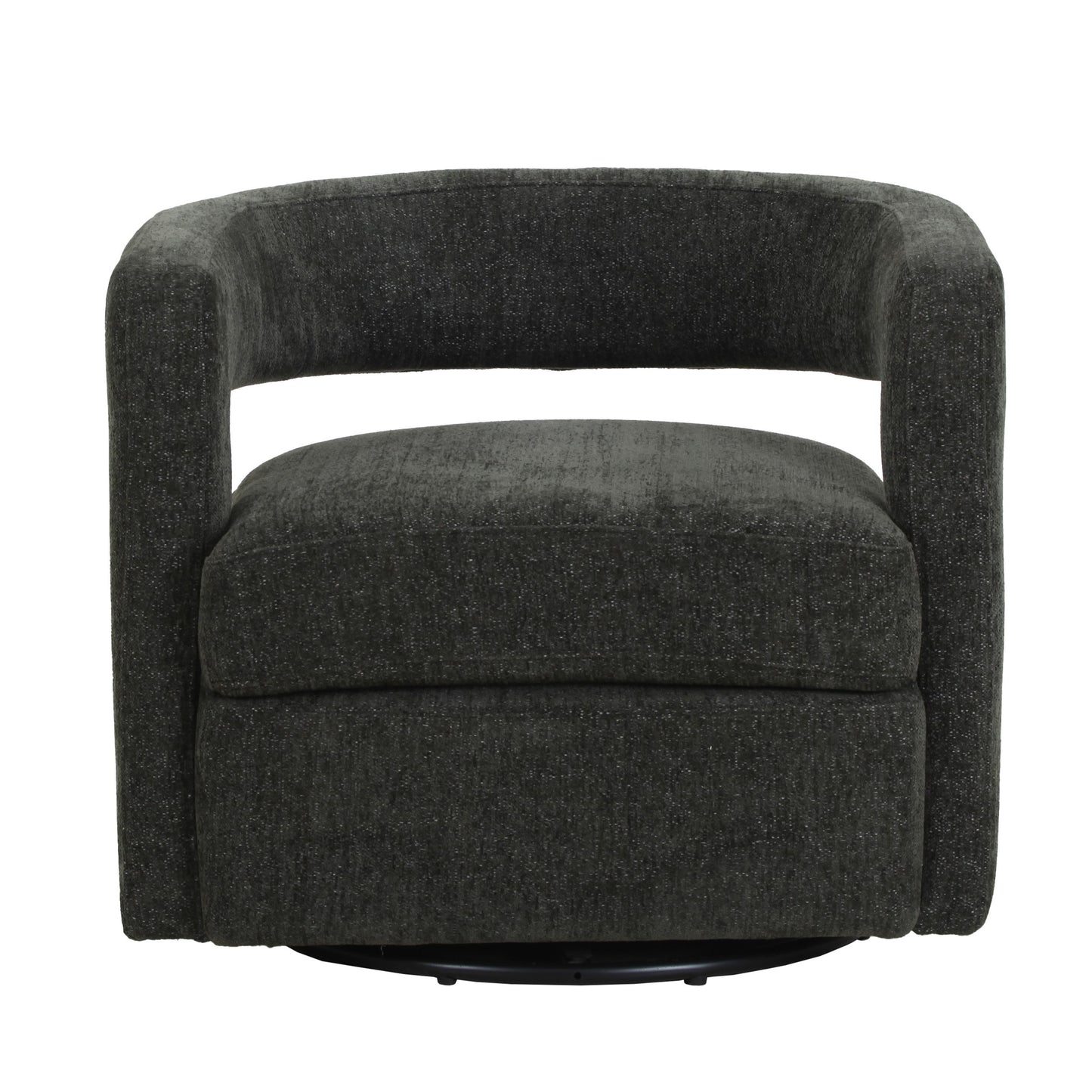 Modrest Ryan Modern Grey Fabric Swivel Accent Chair