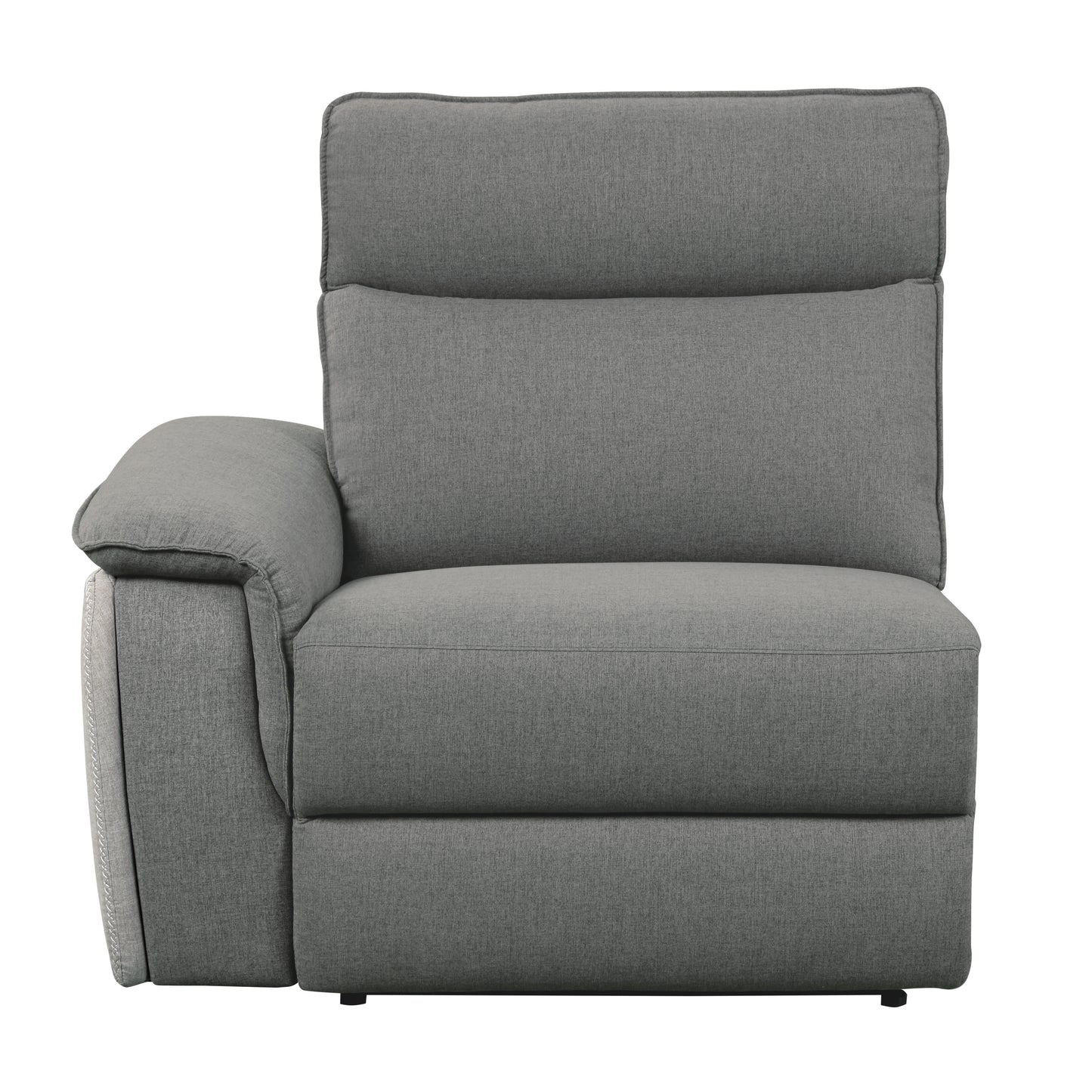 Homelegance Maroni Loveseat Power Reclining 2-Tone Gray with Center Console 8259DG-2CNPWH