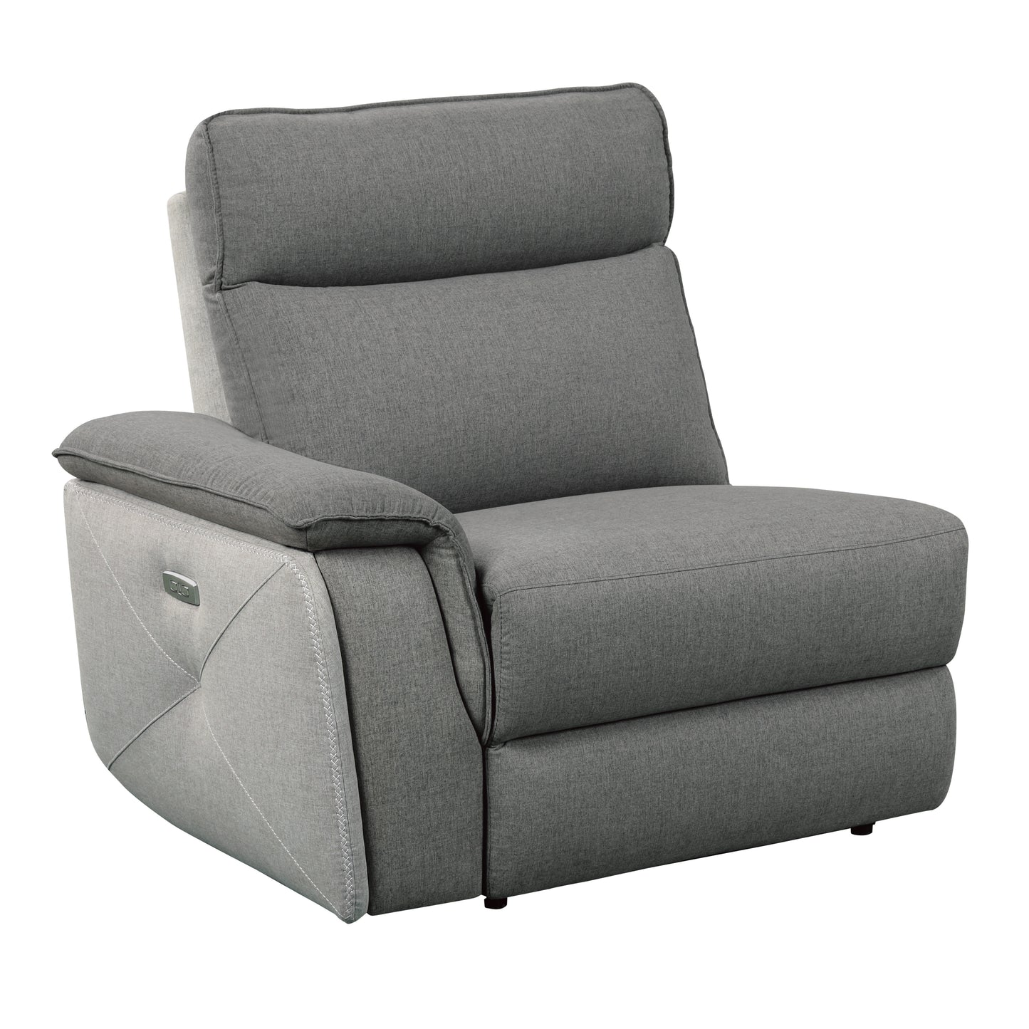 Homelegance Maroni Loveseat Power Reclining 2-Tone Gray with Center Console 8259DG-2CNPWH