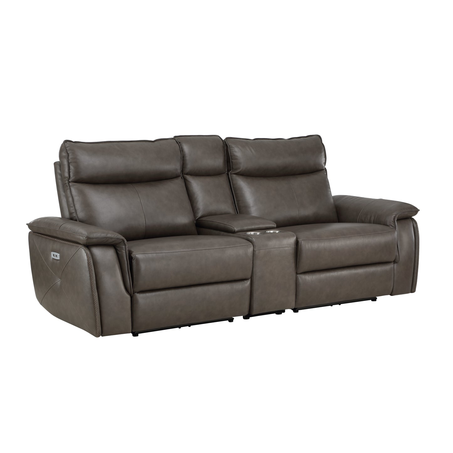Homelegance Maroni Loveseat Power Reclining Dark Brown 8259RFDB-2CNPWH