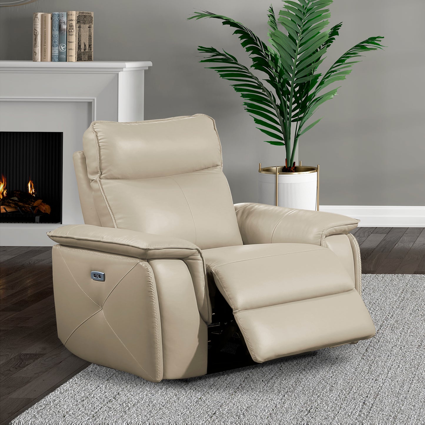 Homelegance Maroni Reclining Chair Power Recliner in Taupe 8259RFTP-1PWH