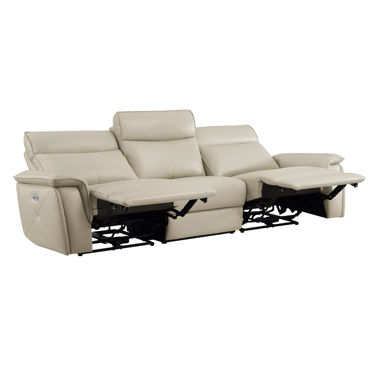 Homelegance Maroni Power Reclining Sofa in Taupe Leather 8259RFTP-3PWH
