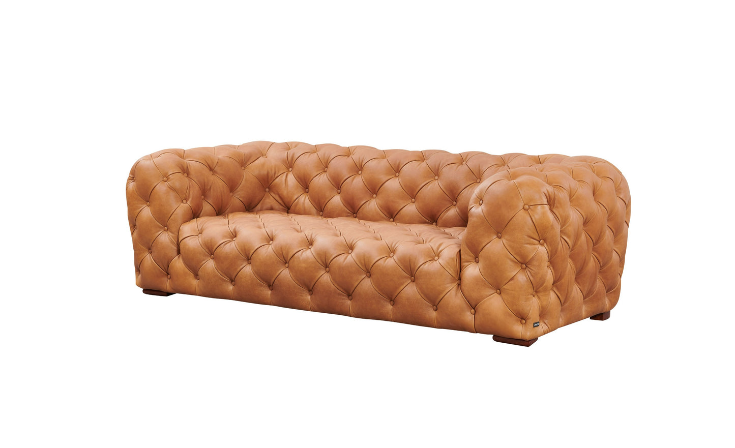 Divani Casa Dexter Transitional Camel Full Italian Leather Sofa