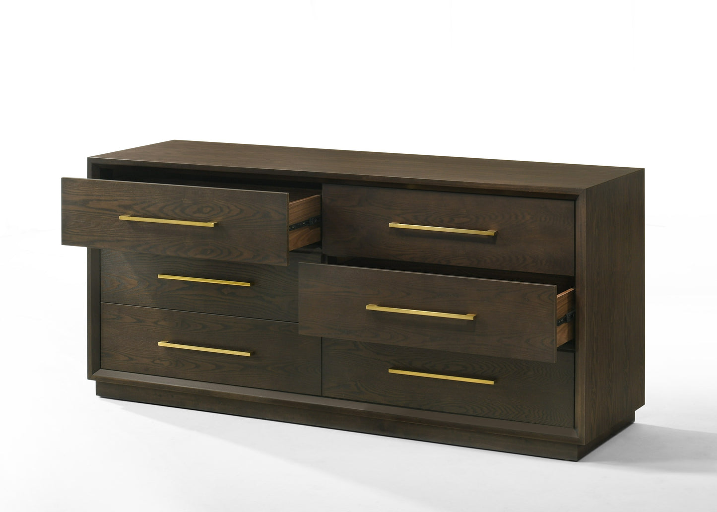 Modrest Manhattan Contemporary Brown Oak and Gold Dresser