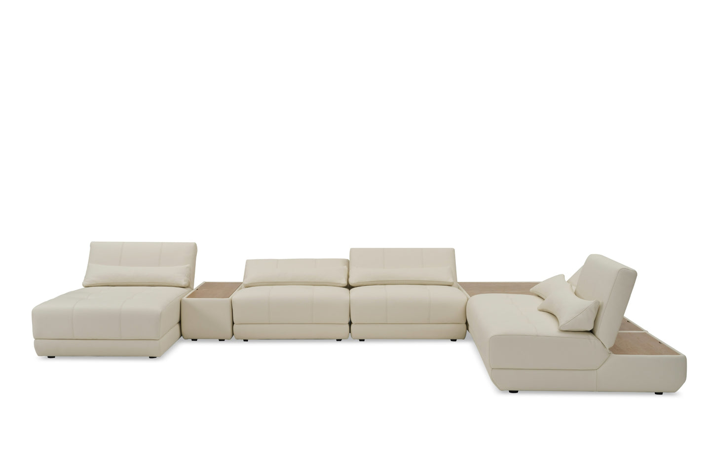 Divani Casa Garfield Modern Off-White Leather 7-Piece Modular Sectional