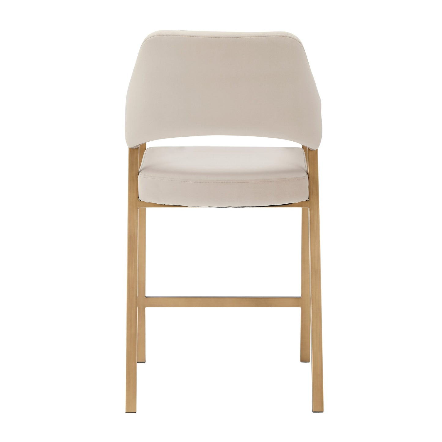 Modrest George Modern Beige Fabric Antique Brass Counter Chair