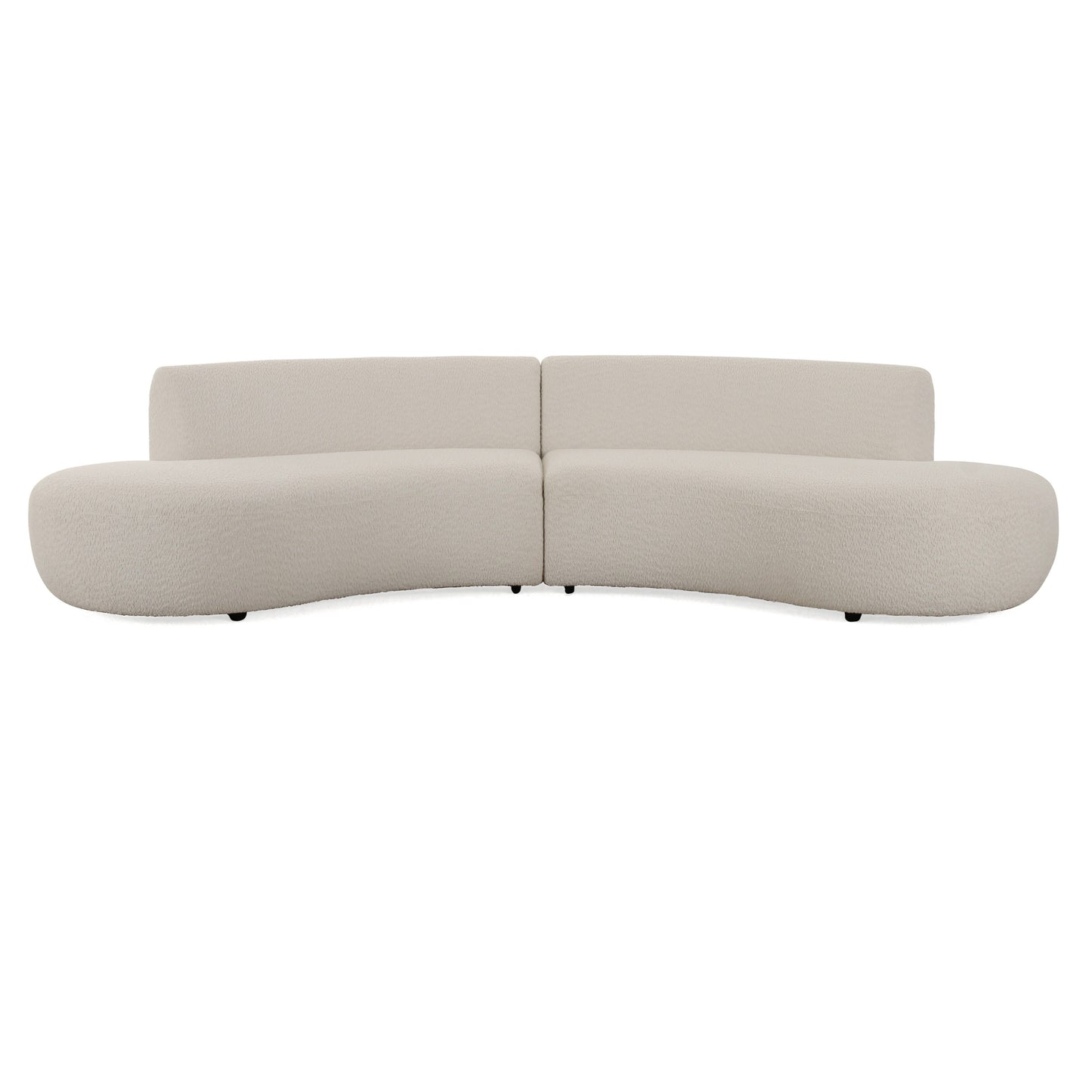 Divani Casa Weldon Modern Off-White Fabric Curved Sectional
