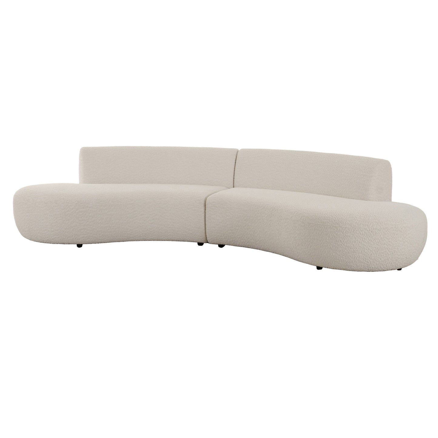 Divani Casa Weldon Modern Off-White Fabric Curved Sectional