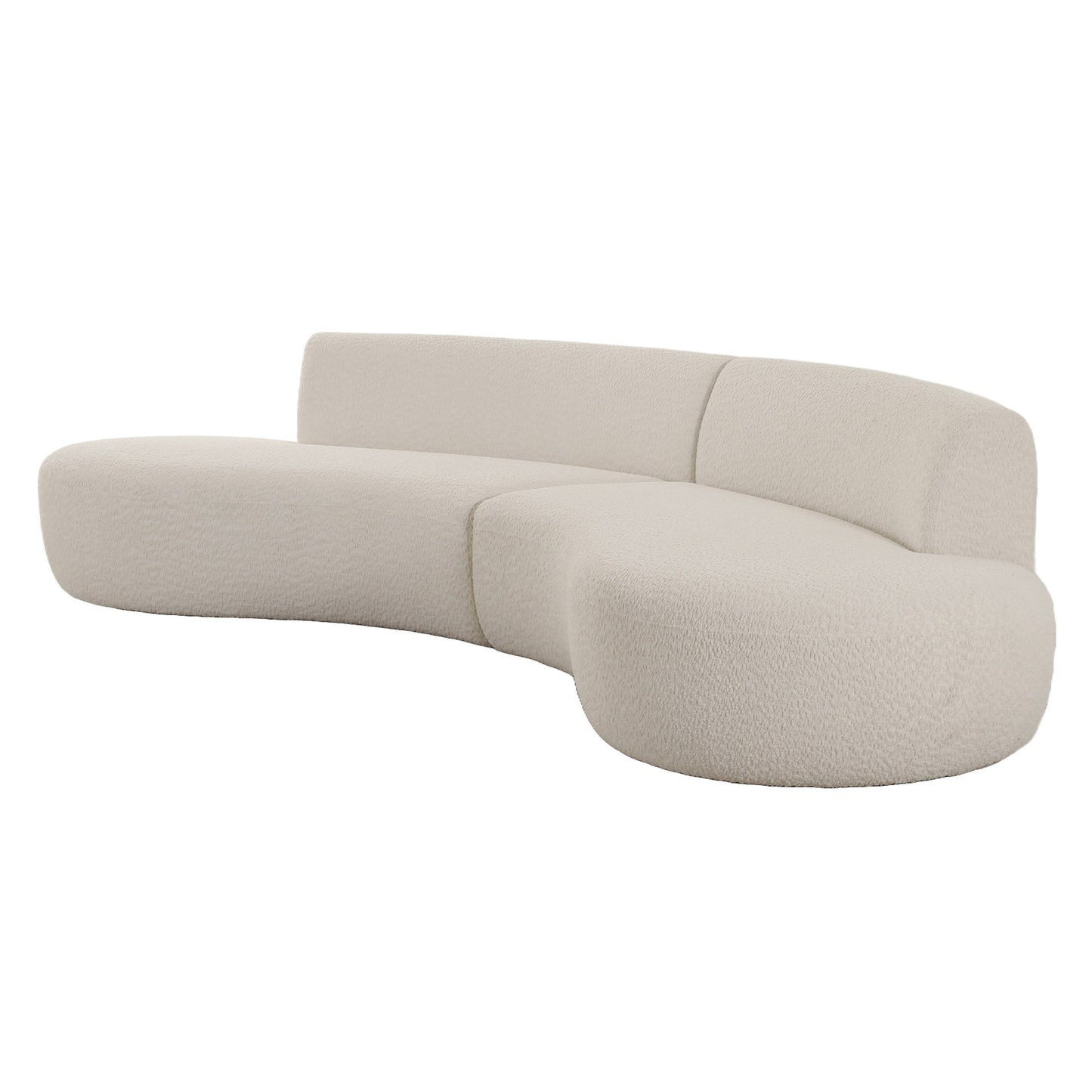 Divani Casa Weldon Modern Off-White Fabric Curved Sectional