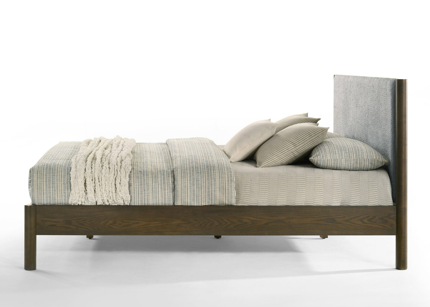 Modrest Carolina Modern Grey Fabric Wenge Bed