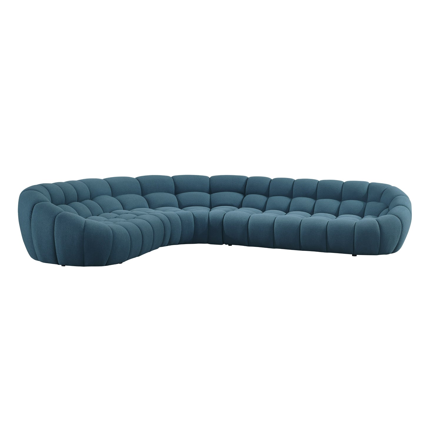 Divani Casa Yolonda Dark Teal Fabric Sectional Sofa