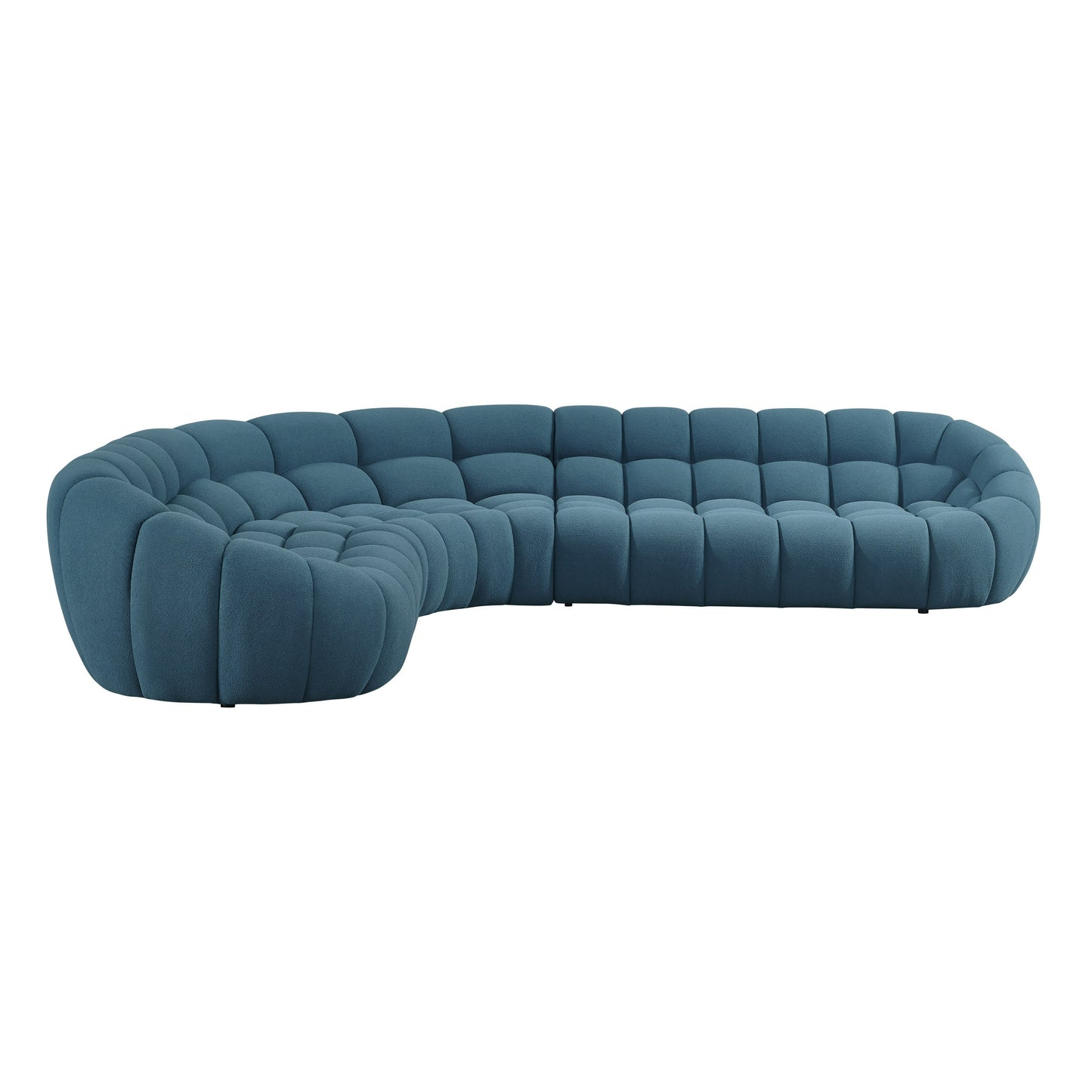 Divani Casa Yolonda Dark Teal Fabric Sectional Sofa
