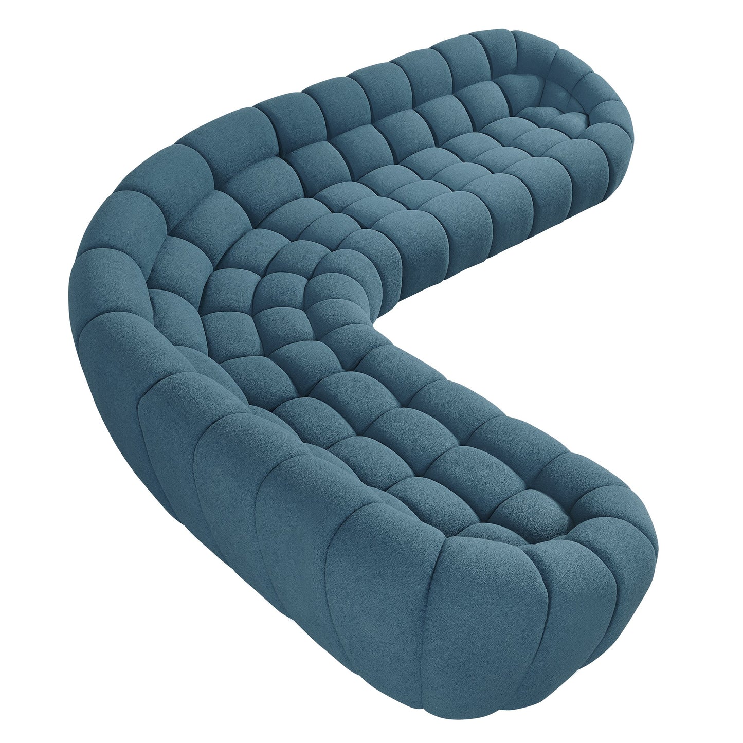 Divani Casa Yolonda Dark Teal Fabric Sectional Sofa