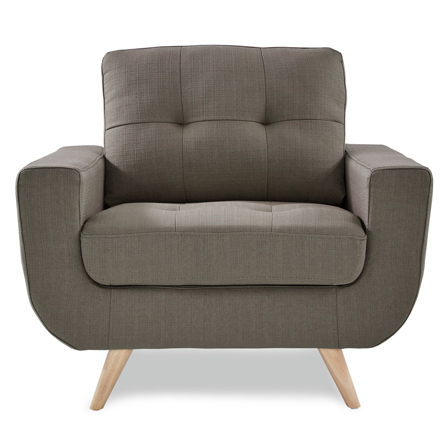 Homelegance Deryn Accent Chair in Gray Fabric with Tufted Detail 8327GY-1