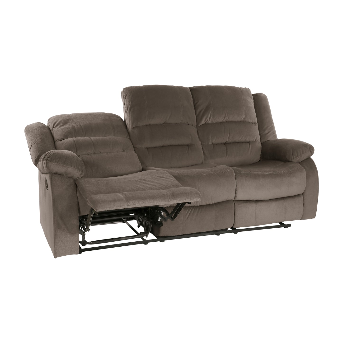 Homelegance Jarita Chocolate Microfiber Double Reclining Sectional Sofa 8329CH-3