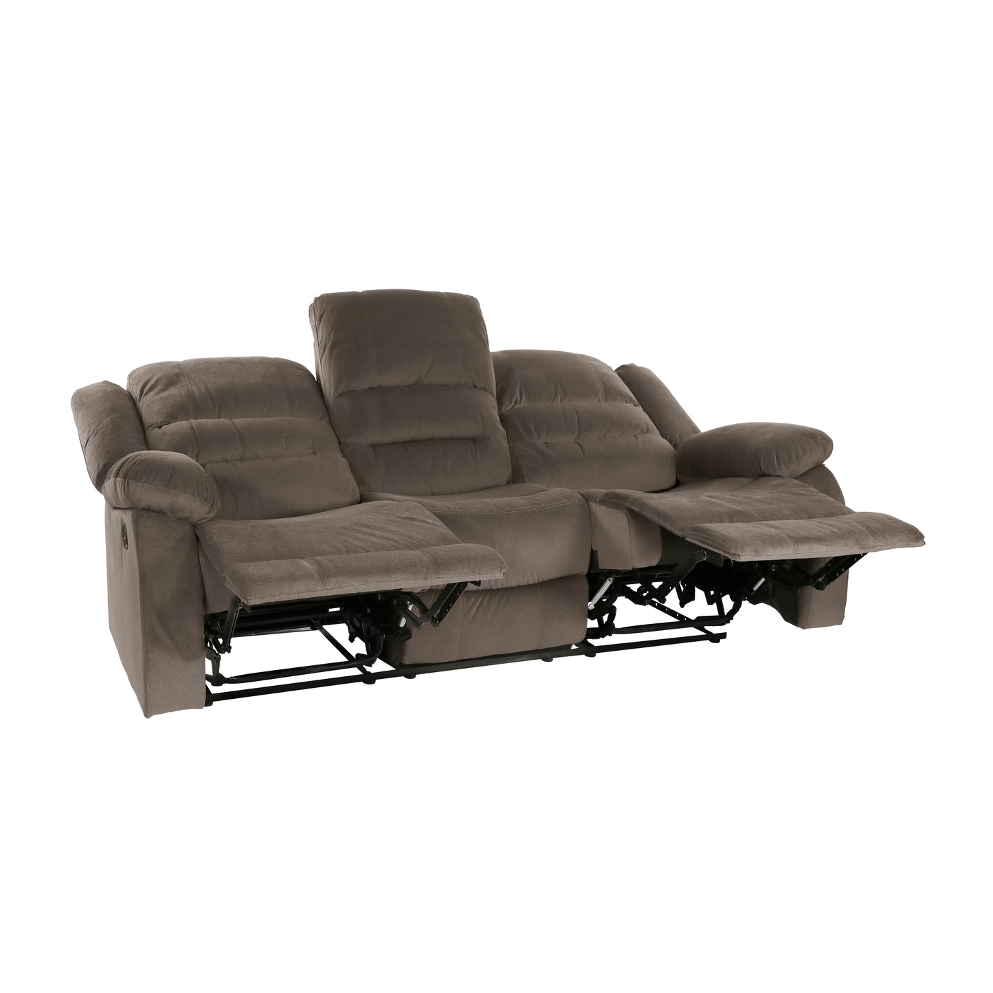 Homelegance Jarita Chocolate Microfiber Double Reclining Sectional Sofa 8329CH-3