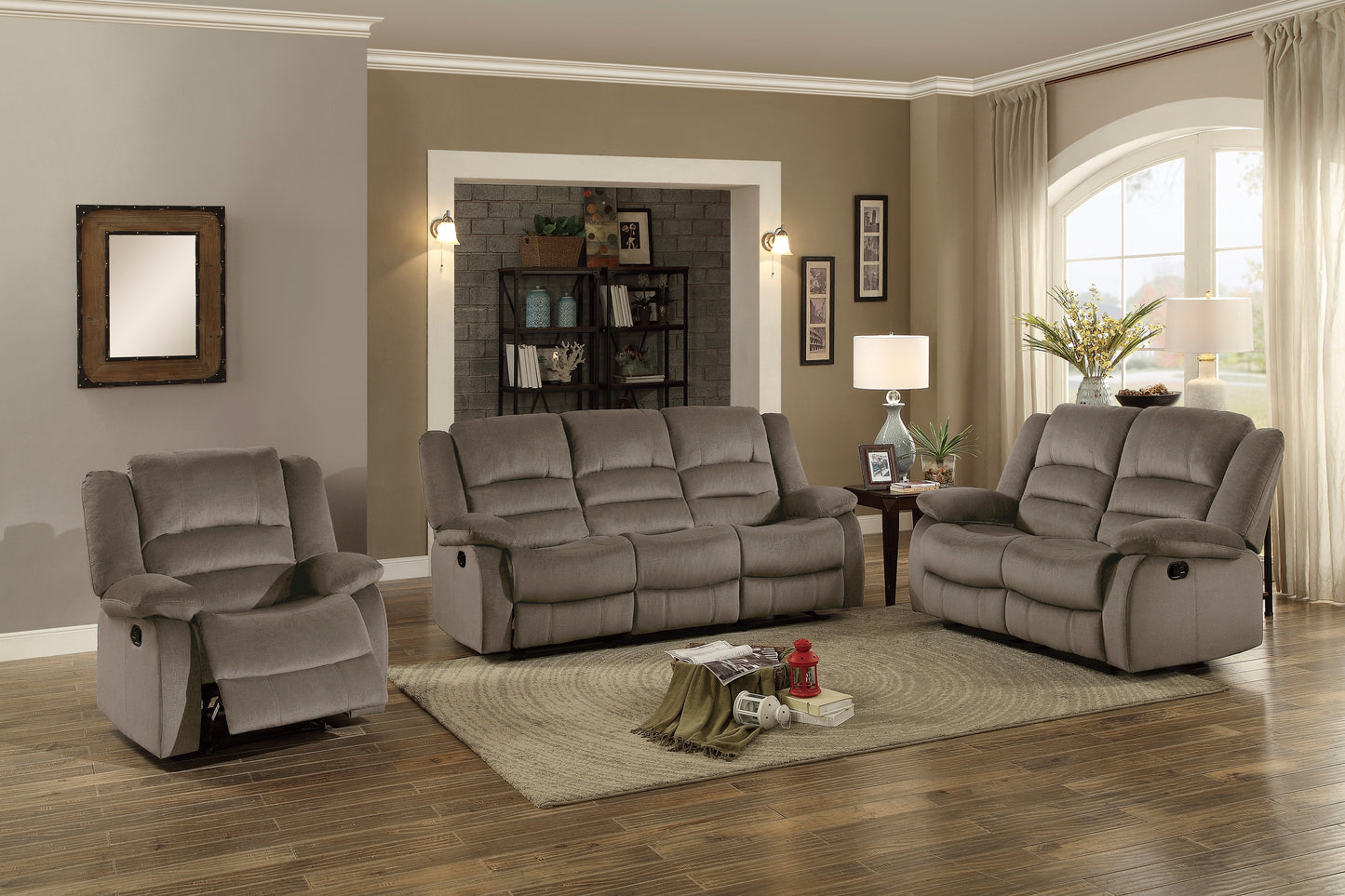 Homelegance Jarita Reclining Chair in Chocolate Microfiber 8329CH-1