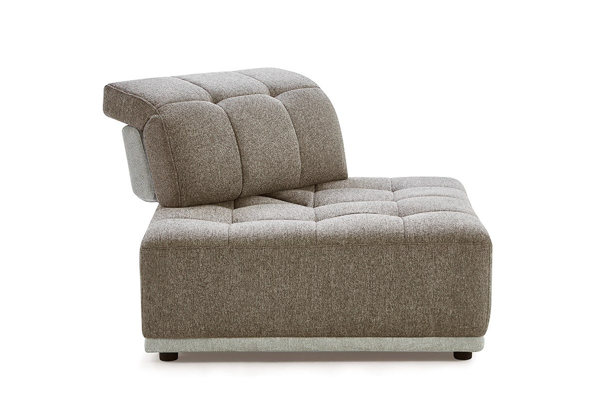 Divani Casa Ekron Modern Brown and Beige Fabric Modular Sectional Sofa