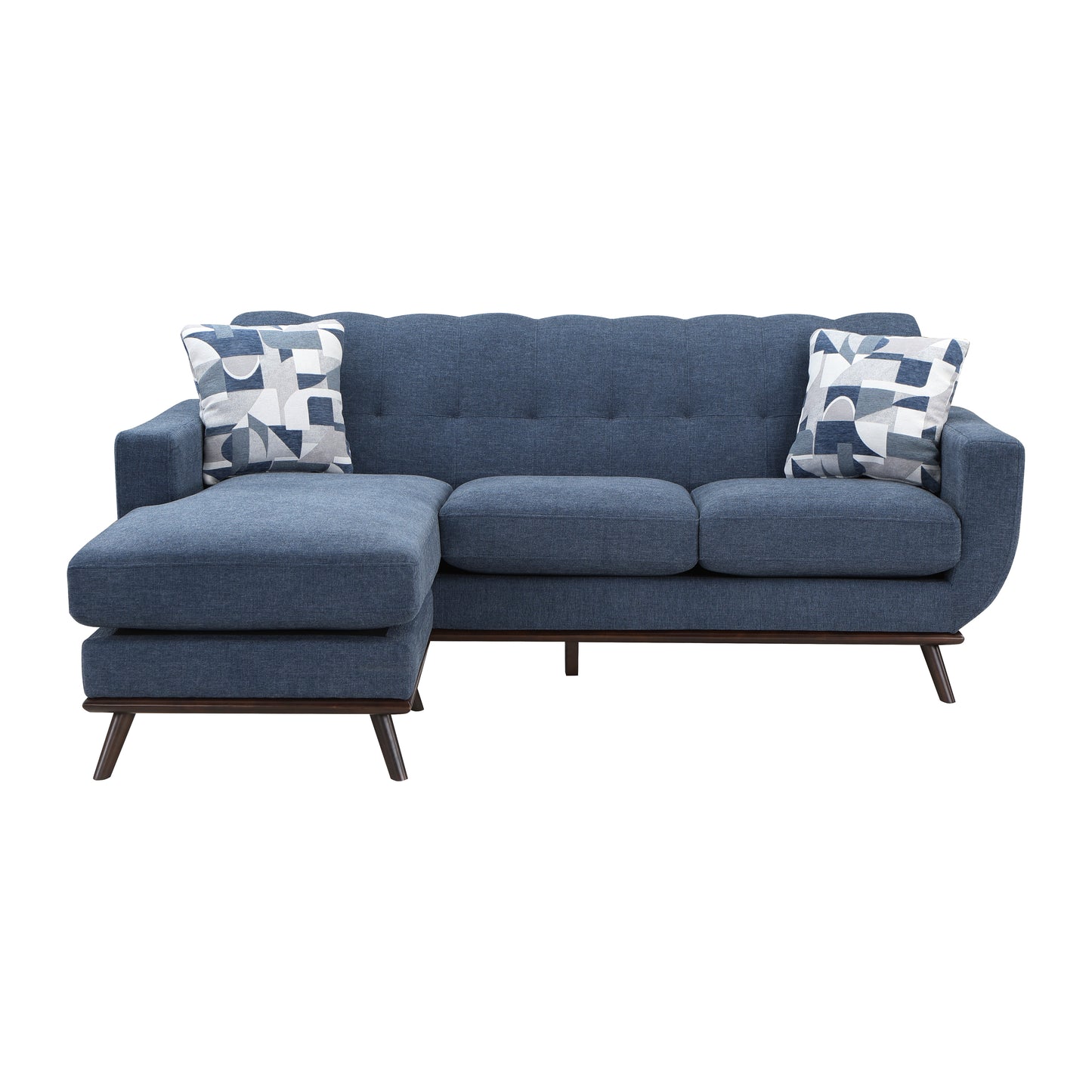 Homelegance Everton Sofa Blue Chenille Mid-Century Modern 8341BL-3SCRV