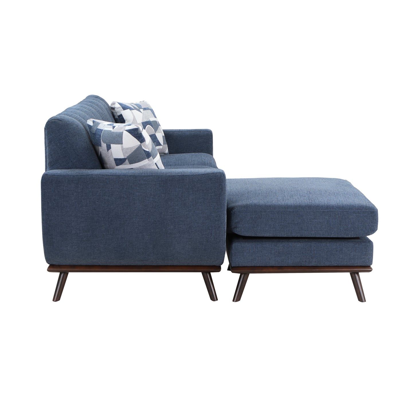 Homelegance Everton Sofa Blue Chenille Mid-Century Modern 8341BL-3SCRV