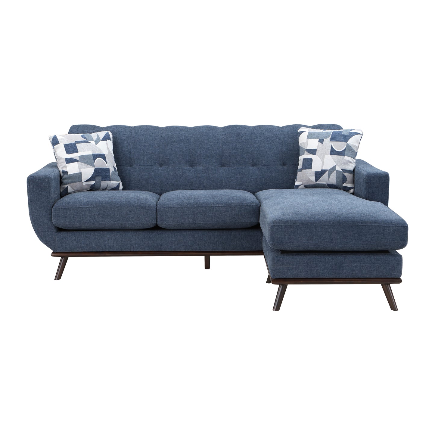 Homelegance Everton Sofa Blue Chenille Mid-Century Modern 8341BL-3SCRV