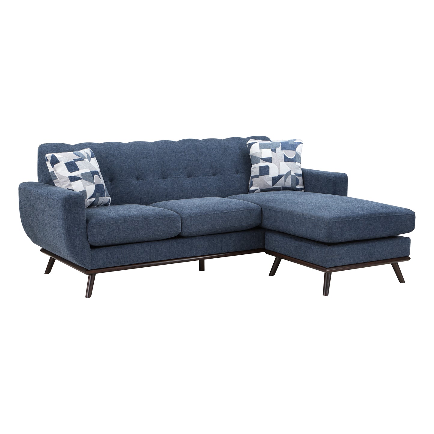 Homelegance Everton Sofa Blue Chenille Mid-Century Modern 8341BL-3SCRV
