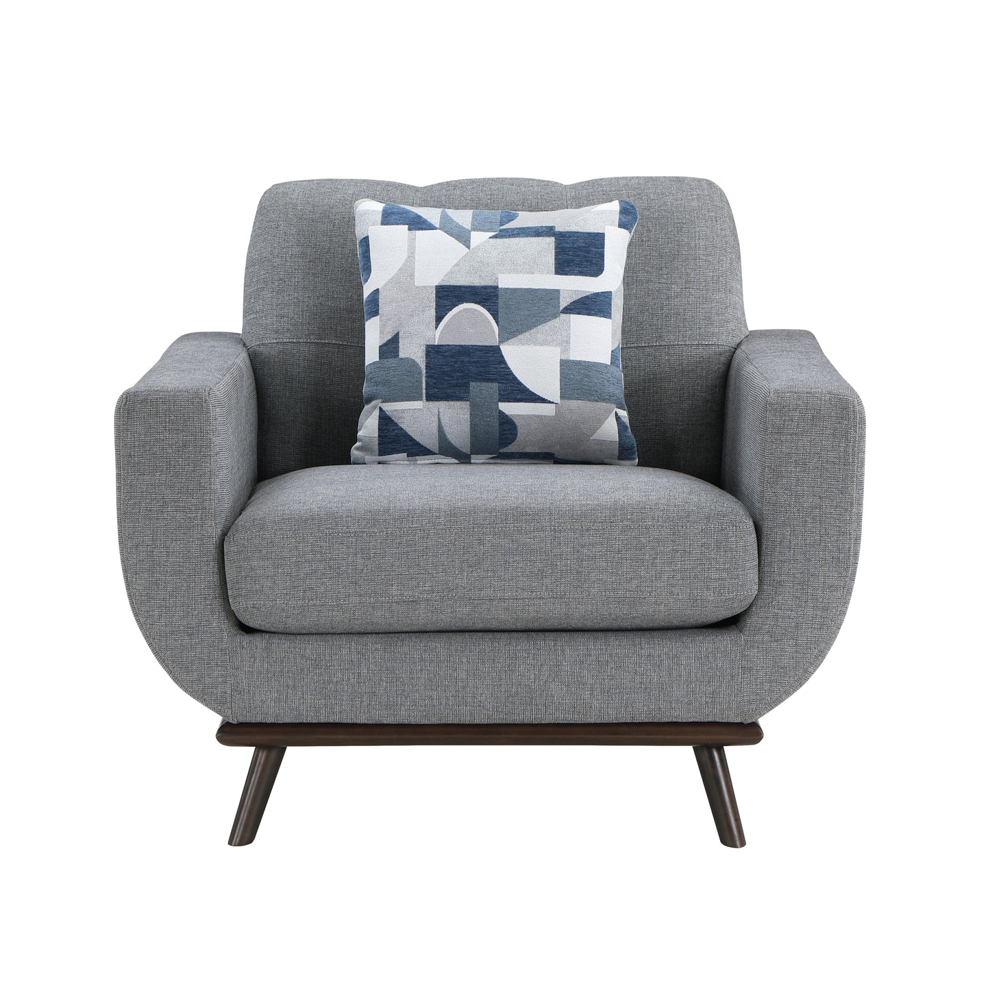 Homelegance Everton Accent Chair in Gray Chenille with Tufted Back 8341GY-1RV