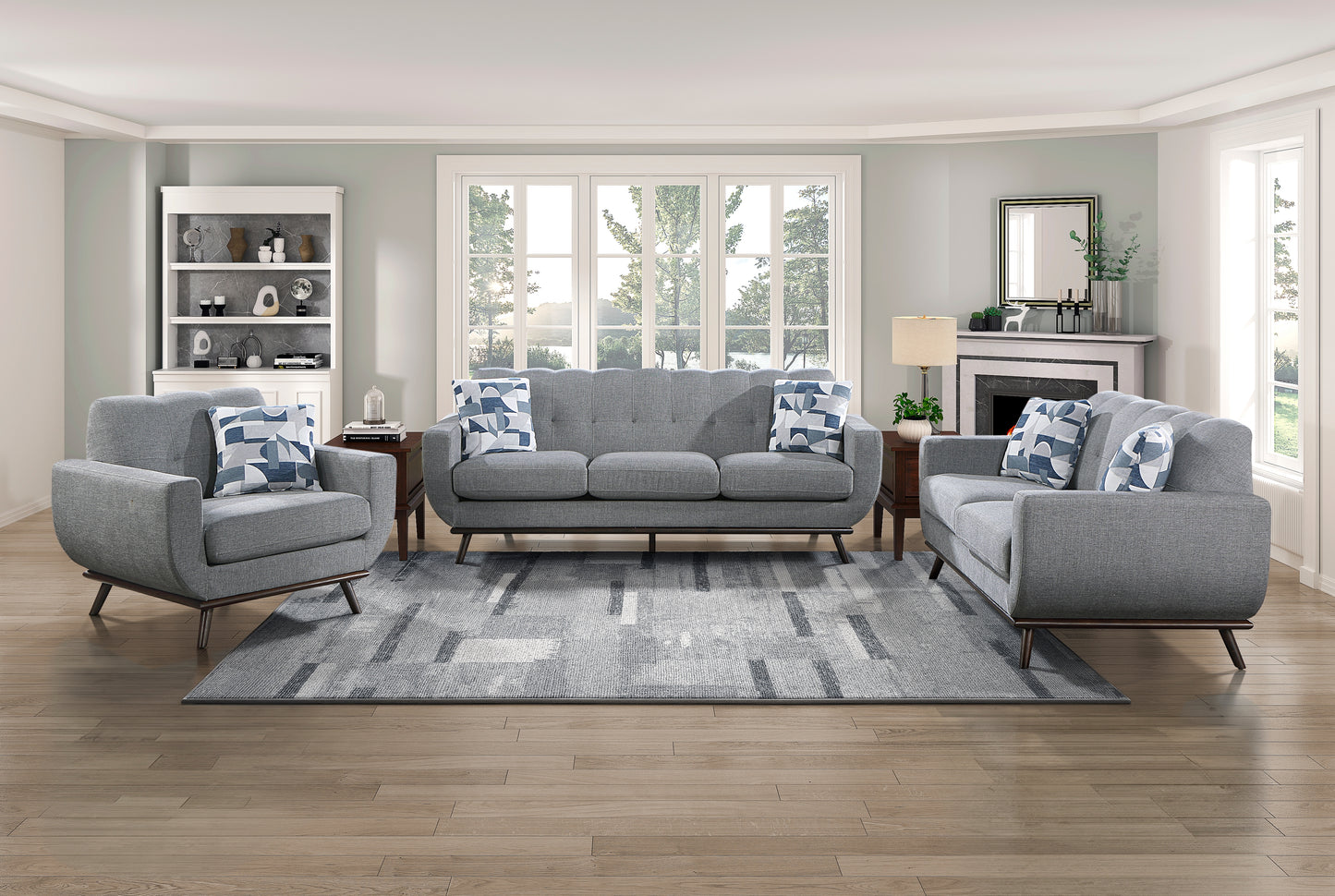 Homelegance Everton Accent Chair in Gray Chenille with Tufted Back 8341GY-1RV