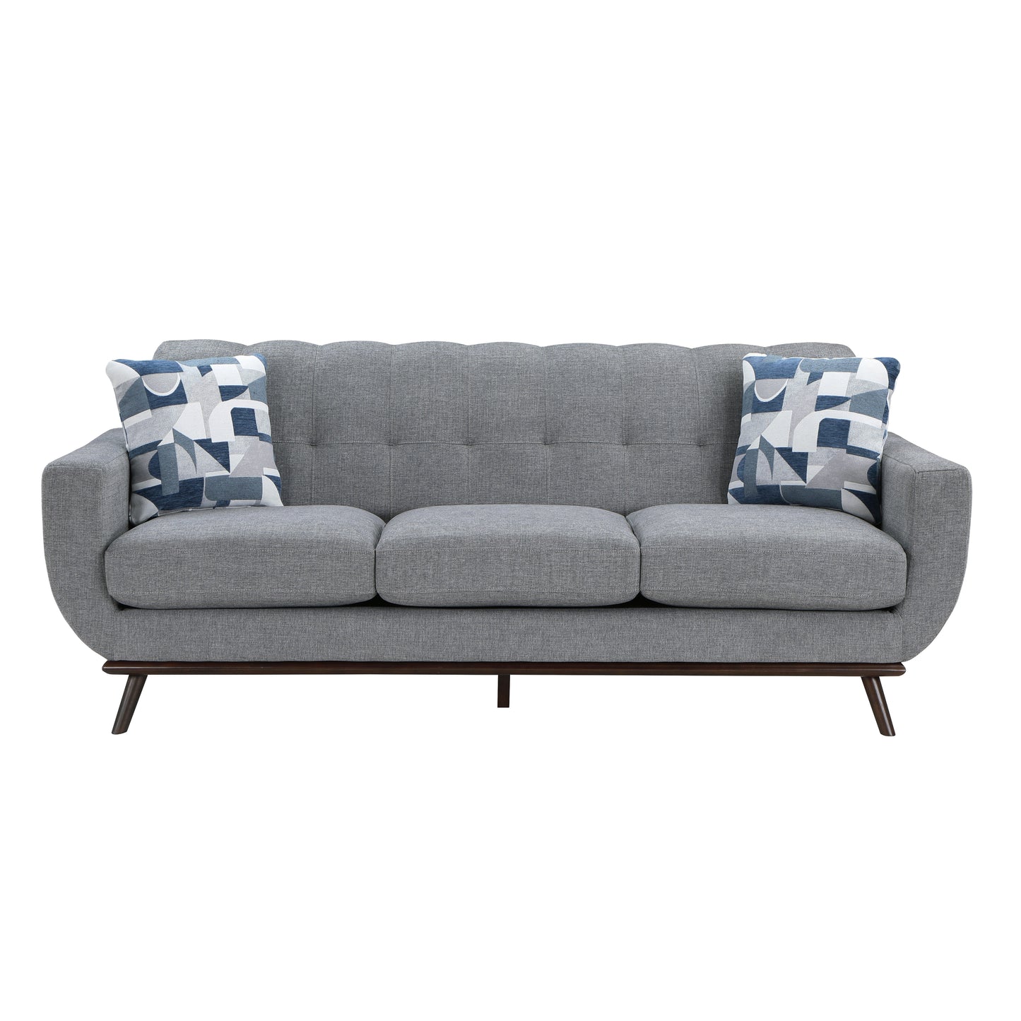Homelegance Everton Gray Chenille Sectional Sofa with Geometric Toss Pillows 8341GY-3RV