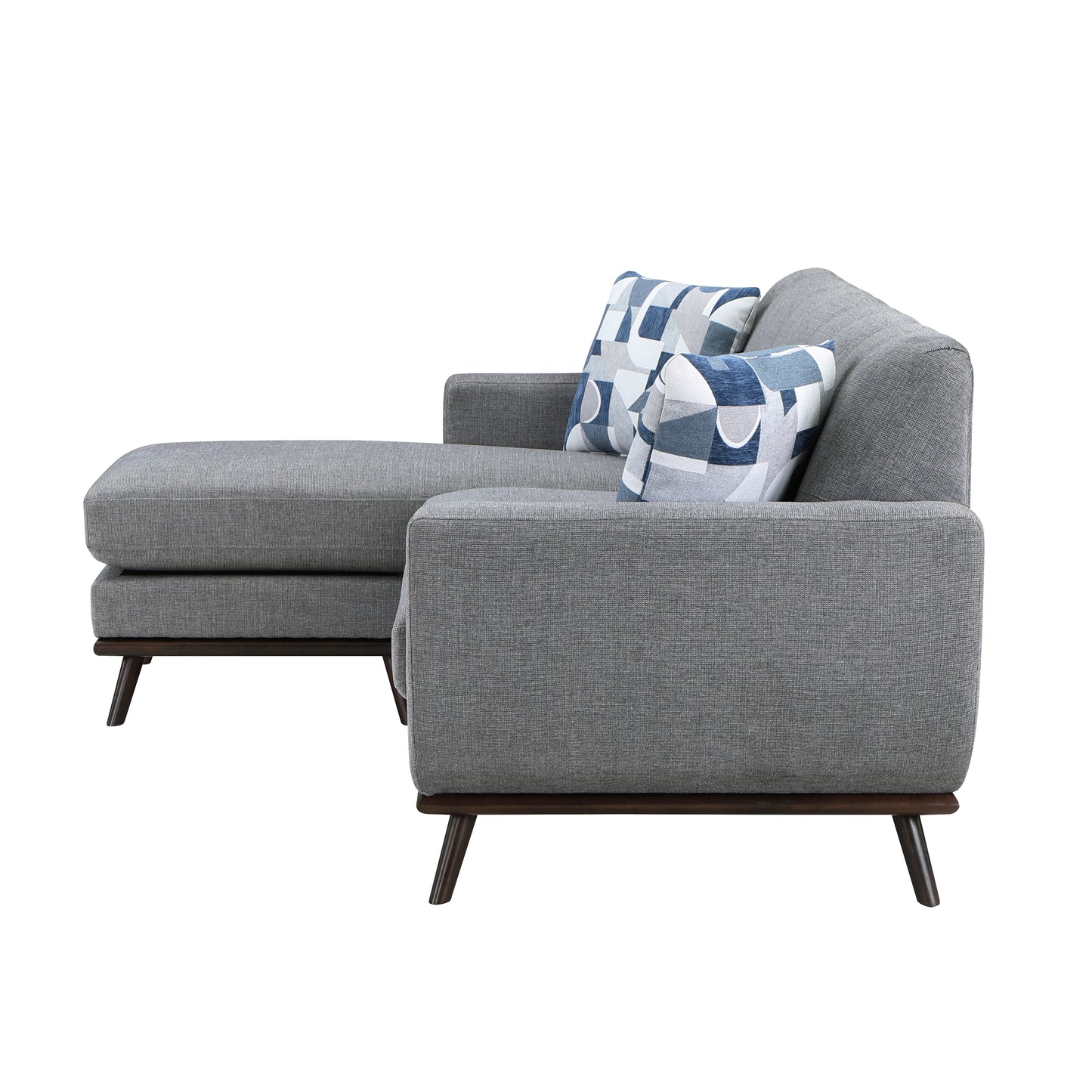 Homelegance Everton Gray Sectional Sofa with Reversible Design and Pillows 8341GY-3SCRV