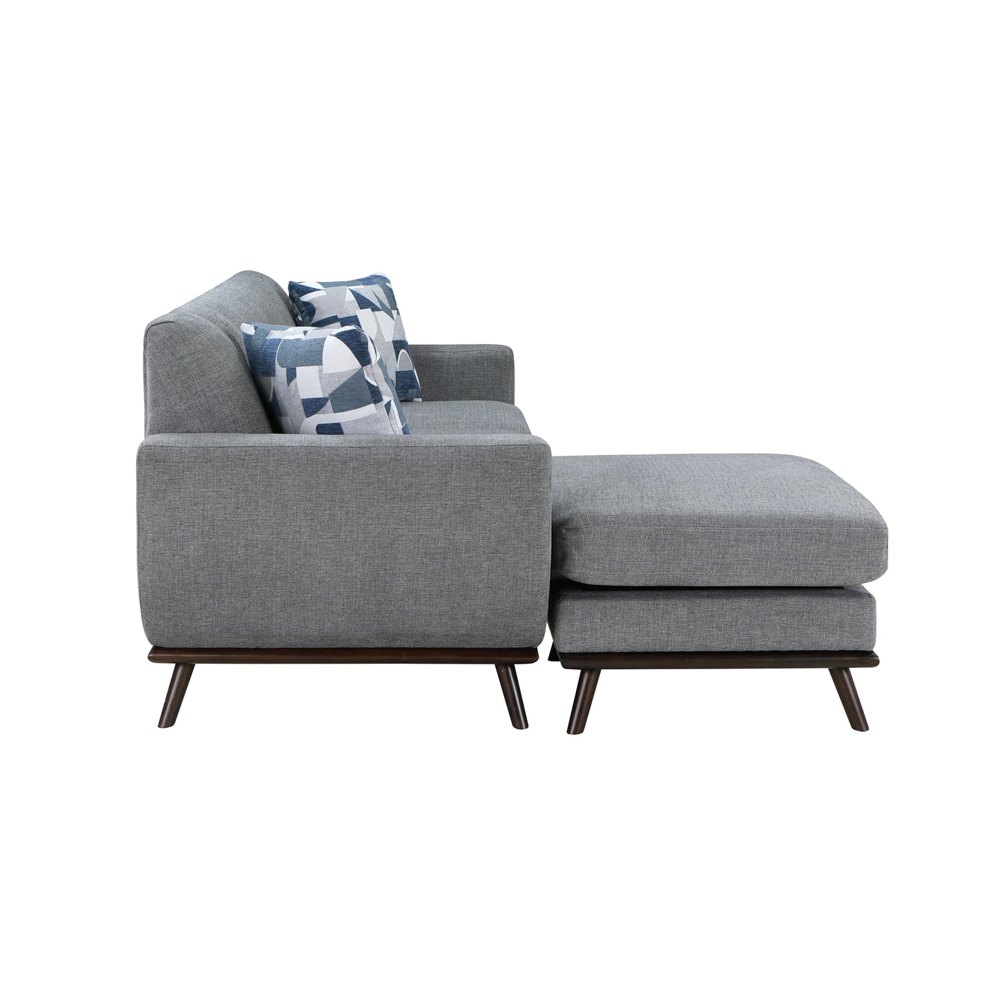 Homelegance Everton Gray Sectional Sofa with Reversible Design and Pillows 8341GY-3SCRV