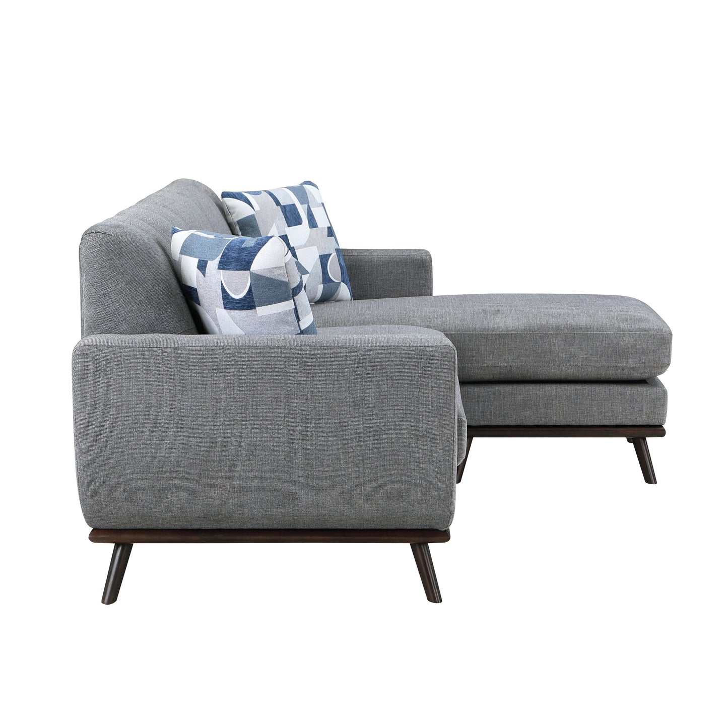 Homelegance Everton Gray Sectional Sofa with Reversible Design and Pillows 8341GY-3SCRV