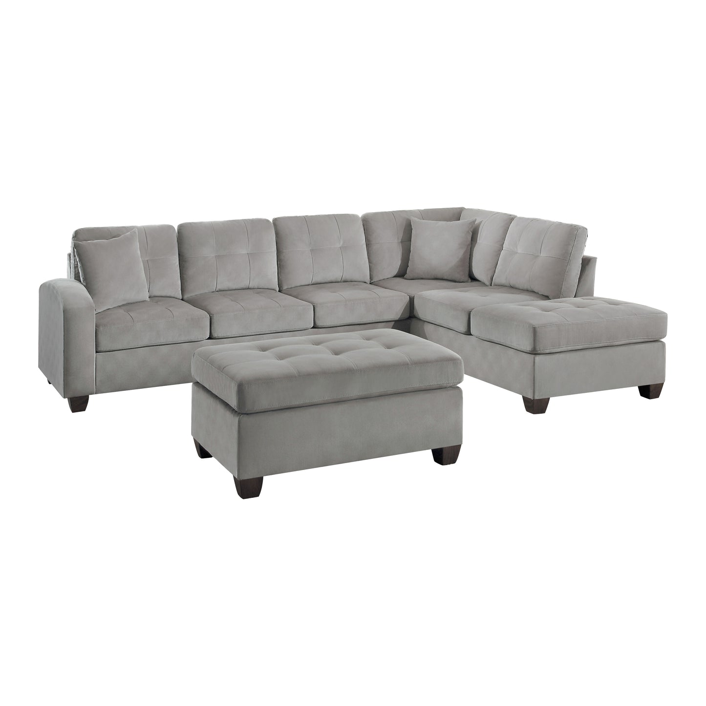 Homelegance Emilio Sectional Sofa in Gray Fabric 8367TP-3