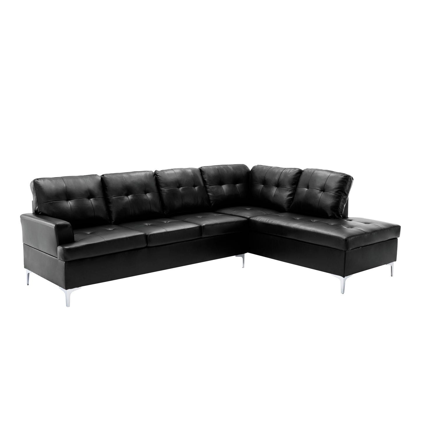 Homelegance Barrington Sectional Sofa in Black 8378BLK-3