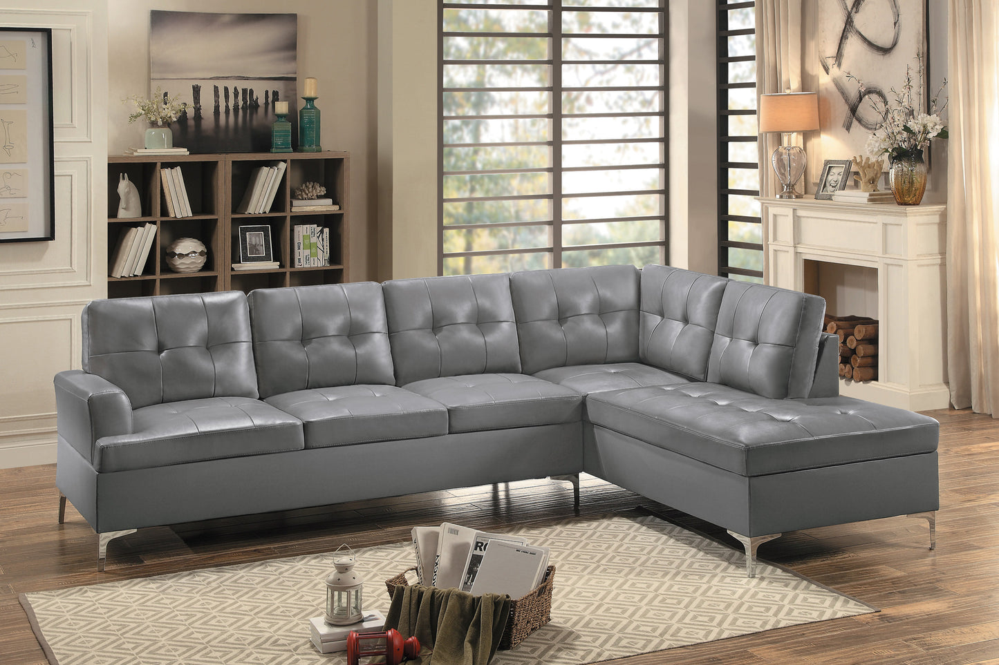 Homelegance Barrington Sectional Sofa in Gray 8378GRY for Stylish Living Spaces