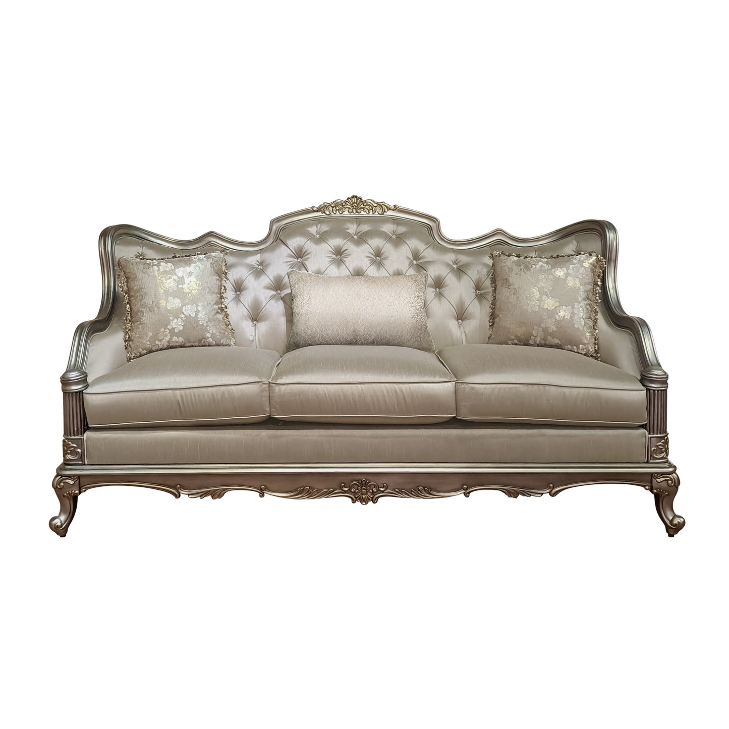 Homelegance Florentina Sectional Sofa in Dusky Taupe with Silver Gold Finish 8412-3