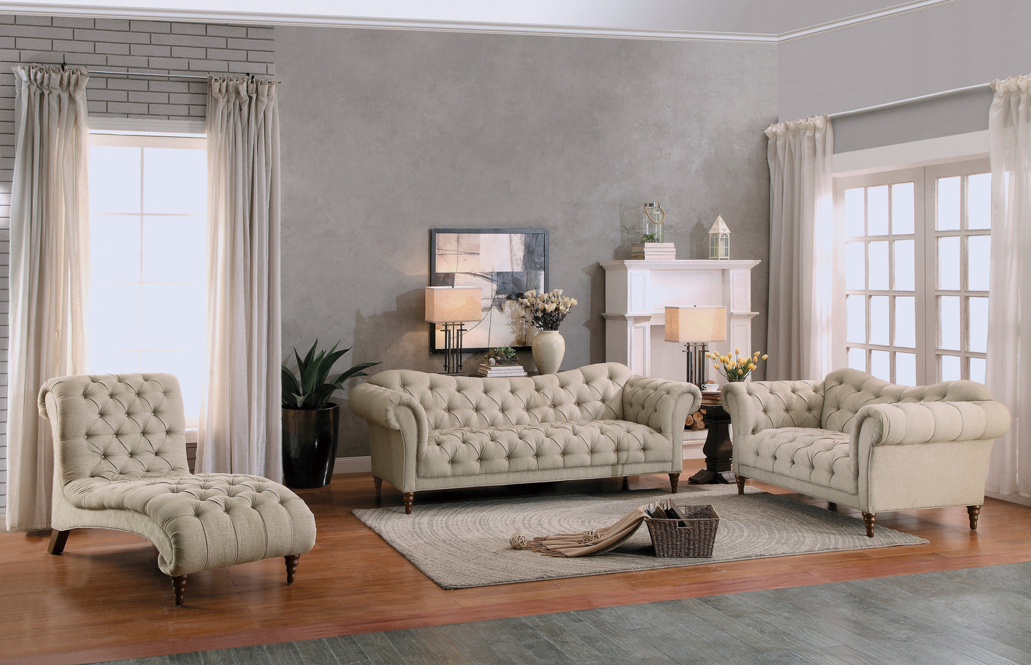 Homelegance St Claire Sectional Sofa in Rich Brown Textured Fabric 8469-3